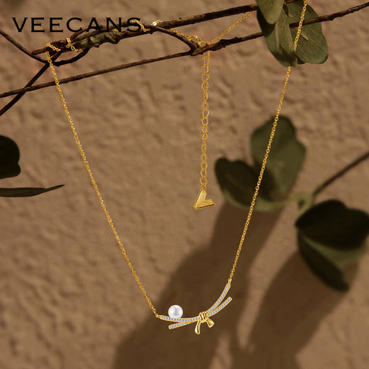 VEECANS-轻舞飞扬蝴蝶结项链轻奢小众设计高级带吊坠送情人节礼物 商品图2