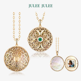 【流转】相片盒JULEE JULEE茱俪珠宝 18K黄金祖母绿相片盒吊坠