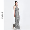 LIZZY 时尚摩登帅气露肩条纹无袖挂脖露肩阔腿连体裤长裤6860 商品缩略图2