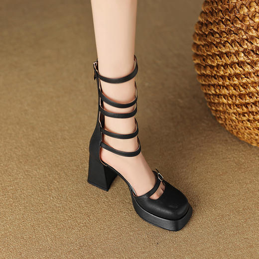 个性时尚，后拉链包头厚底高跟凉鞋TYM-D6237 商品图2