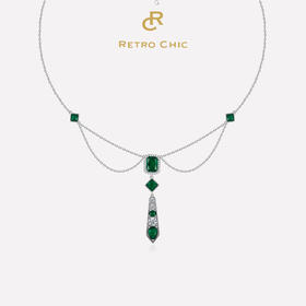 Retro Chic 意大利复古创意饰品 几何水滴长项链