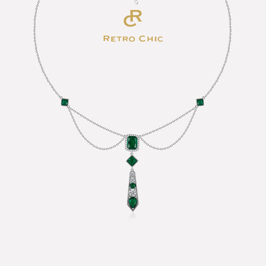 Retro Chic 意大利复古创意饰品 几何水滴长项链 商品图0