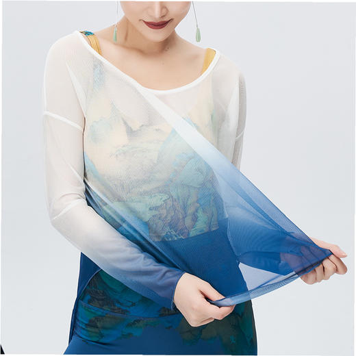 壁虎瑜伽【2305SY240】渐变网纱长袖罩衫（无胸垫）【5天发货】 商品图4