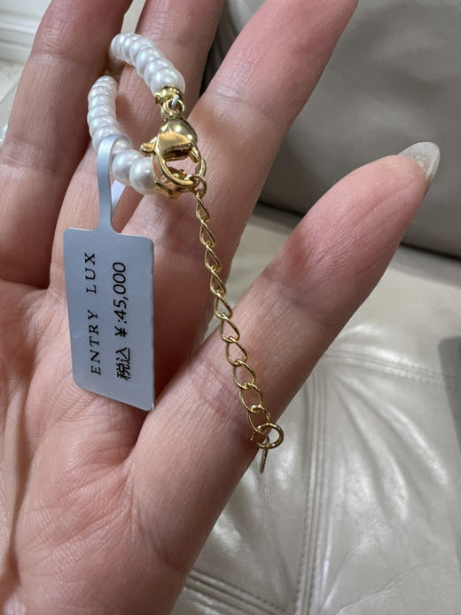 511-2 近圆 基本无瑕 高品质强光baby小圆珠项链 4-5mm配925银镀金搭扣 商品图9