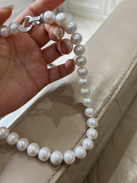 511-3 澳白平替 11-13mm爱迪生珍珠项链 近圆强光的大龙珠 带证书全套 商品图10