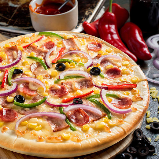 小萨牛牛培根香肠美式披萨（微波薄底）290g 商品图3