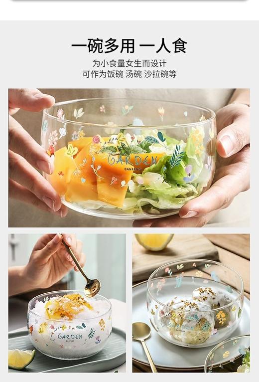 花园印花玻璃沙拉碗550ml 商品图4