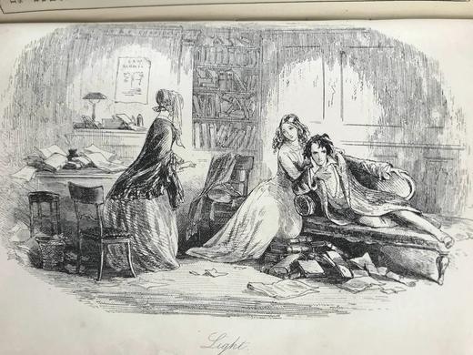 约19世纪后期 狄更斯《荒凉山庄》 8幅插图 真皮精装36开 商品图11