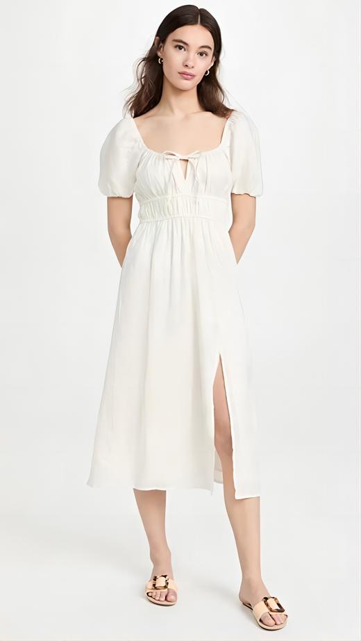FAITHFULL THE BRAND - TERINA MIDI DRESS-WHITE - 女装 - 连身裙 - 白色 商品图0