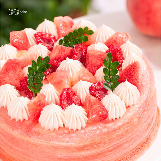 蜜桃覆盆子手作千层，可选6/8英寸 商品图2