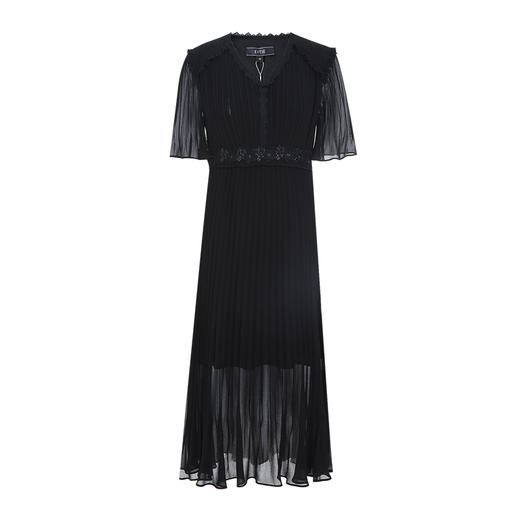 EITIE爱特爱夏季新款V领气质蕾丝拼接连衣裙礼服7077704 商品图5