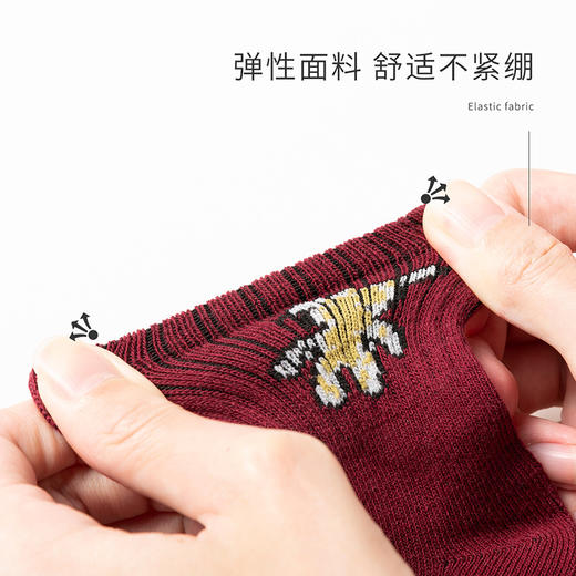 贝贝怡儿童袜子纯棉春秋男童女童中筒袜宝宝透气夏季长筒袜五双装 商品图2