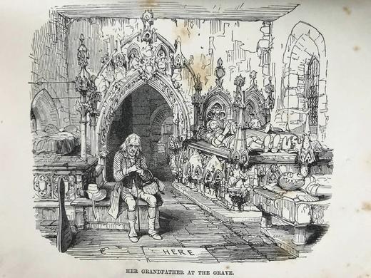 约19世纪后期 狄更斯《老古玩店》 8幅插图 真皮精装36开 商品图5