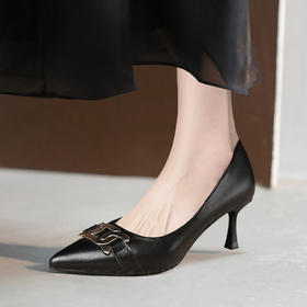 品质好货 | Safiya/索菲娅二层牛皮2023新款浅口尖头单鞋高跟鞋细跟女鞋