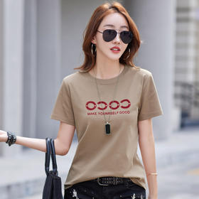 雀说~纯棉t恤女短袖2023新款夏装韩版潮宽松百搭圆领半袖体恤ins82315