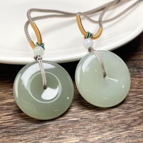 和田玉吊坠编绳链-晴水平安扣