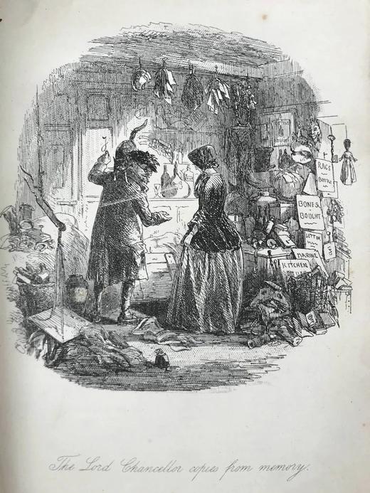 约19世纪后期 狄更斯《荒凉山庄》 8幅插图 真皮精装36开 商品图9