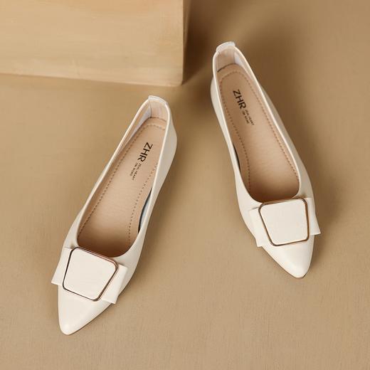 ZHR优雅浅口单鞋2023新款洋气平底单鞋一脚蹬懒人鞋上班族通勤 商品图8