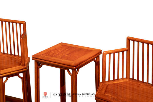 红桥红  家具严选  缅甸花梨（大果紫檀）【六方形梳背椅三件套】 商品图3