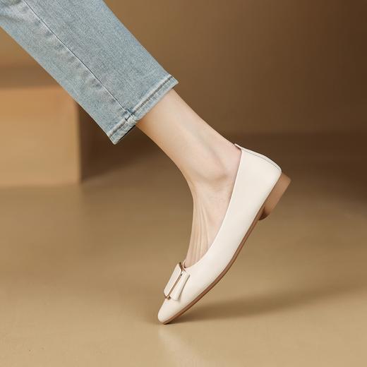 ZHR优雅浅口单鞋2023新款洋气平底单鞋一脚蹬懒人鞋上班族通勤 商品图3