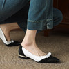 优雅法式，真皮舒适撞色尖头低跟单鞋HYT-7220B 商品缩略图4