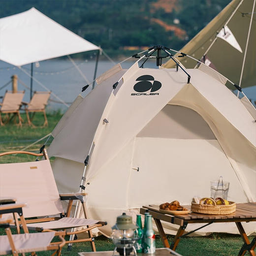 思凯乐（SCALER） 思凯乐户外露营公园休闲3-4人大空间速开透气防风防雨自动帐篷Z3423048 卡其色 商品图1