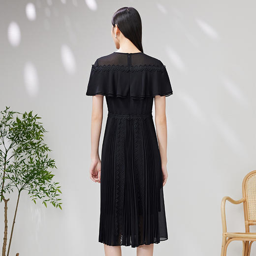 EITIE爱特爱夏季新款斗篷高腰优雅显瘦连衣裙7007763 商品图10