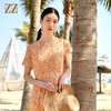 佐尔美夏季新款 清新甜美100%桑蚕丝真丝小碎花连衣裙女E32LS51 商品缩略图3
