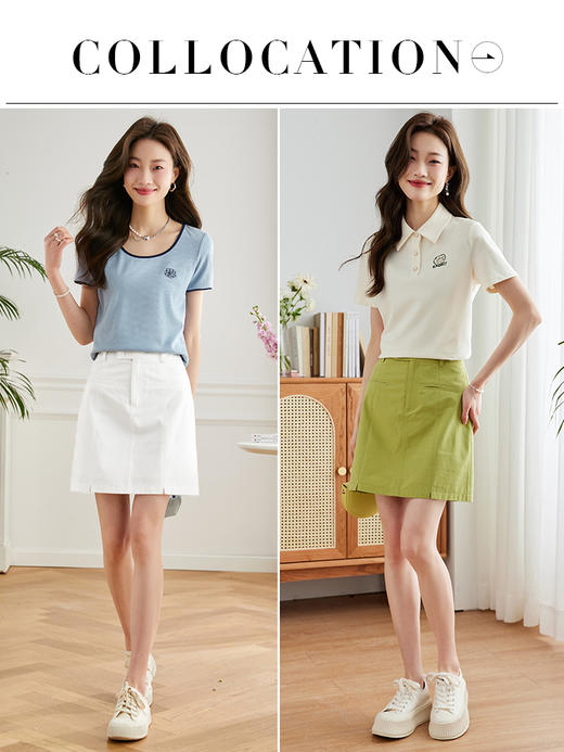 【熙世界】熙世界莱赛尔+棉夏装时尚气质显瘦包臀半身裙女高腰显瘦a字短裙子 商品图4