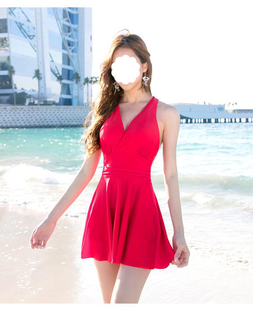 裁缝学苑 AW61女士连体裙式泳衣1:1实物服装纸样剪裁图纸牛皮纸样 商品图7