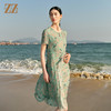 佐尔美夏季新款 气质100%桑蚕丝真丝小碎花连衣裙女E32LS50 商品缩略图2