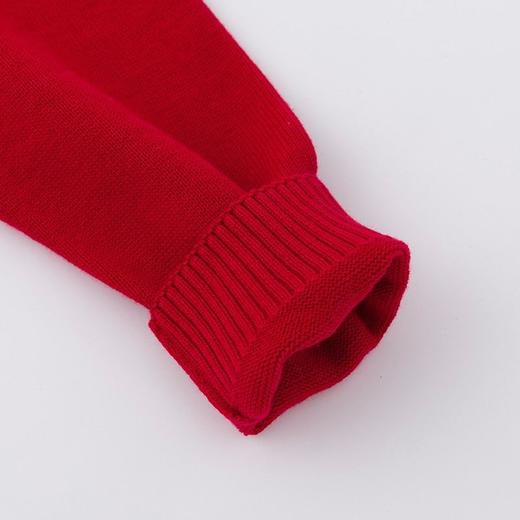 迪士尼童装 儿童纯棉毛衣春秋女童针织衫中小童女孩开衫新年大红221S1664 商品图9