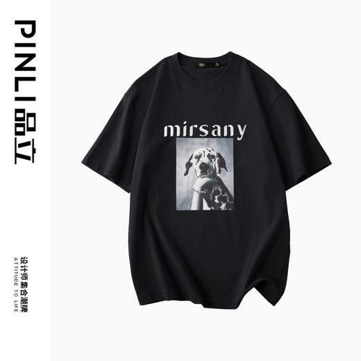 PINLI品立春季新款圆领印花短袖T恤男士潮牌上衣BG231111010 商品图8