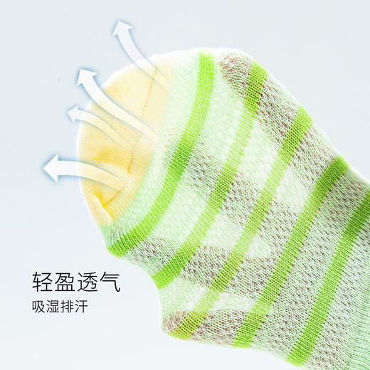 贝贝怡儿童透气网眼中筒袜夏季薄款吸汗防臭男宝宝袜（10双装） 商品图6