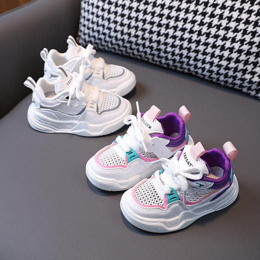 【潮酷ins！镂空透气小白鞋】夏季新款镂空透气鞋 时尚舒适  便捷魔术贴  防滑耐磨 小孩儿童鞋子 男童板鞋 女童休闲鞋 幼童潮鞋小白鞋 商品图0