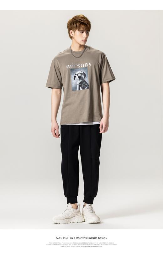 PINLI品立春季新款圆领印花短袖T恤男士潮牌上衣BG231111010 商品图7