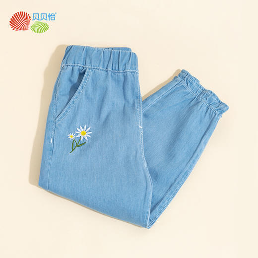 贝贝怡春夏新品婴儿裤子女童宝宝长裤小童裤宽松舒适女孩牛仔裤潮231K2466 商品图3