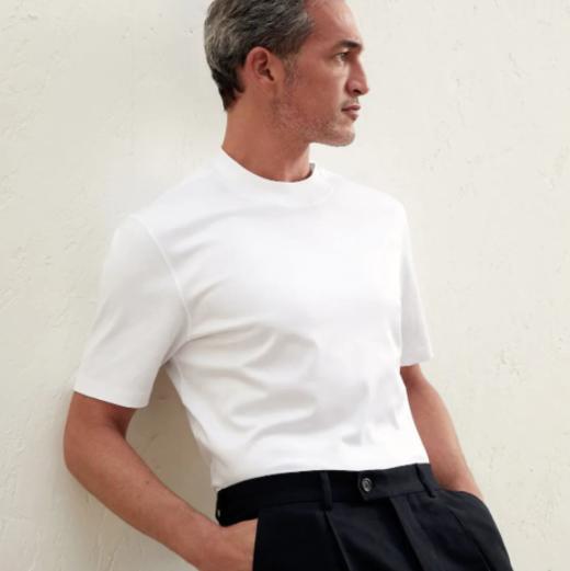 【eve-2326】夏日男子羔端气质烟囱领简约短袖T恤！！ 商品图0