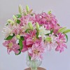 【随时下架】粉池金鱼重瓣大芍药5支+紫色睡莲5支+巴次拉重瓣大芍药1支+粉色单头康乃馨5支+种生粉重瓣芍药2支+优选重瓣百合4-5朵/份 商品缩略图3
