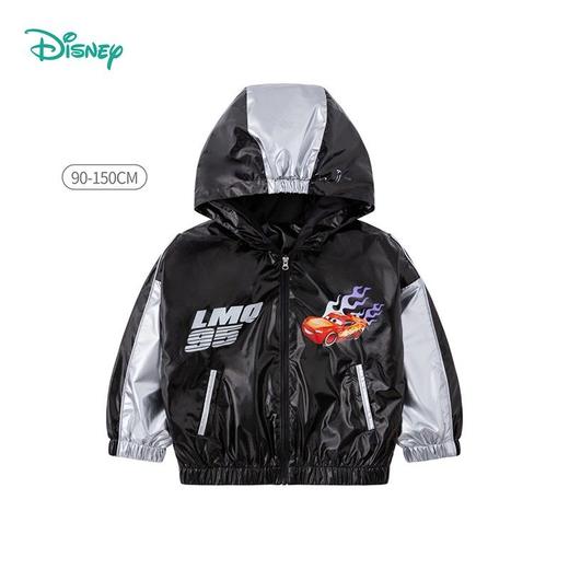 迪士尼童装 男童连帽风衣儿童印花卡通外套春季新款上衣亮面221S1712 商品图5