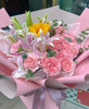 【温馨感恩】5朵香水百合➕18朵粉色康乃馨➕1朵向日葵时尚大花束 商品缩略图2