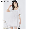 NEELLY纳俪气质方领连衣裙女泡泡袖甜美白色娃娃裙夏季大摆A字裙N23044Y04571 商品缩略图2