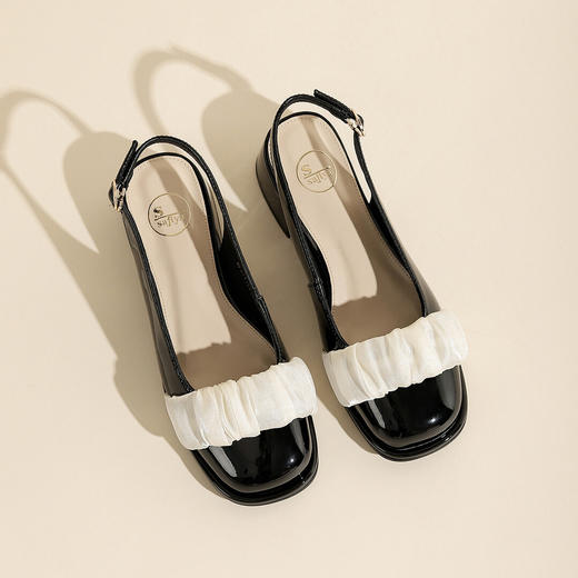 品质好货 | Safiya/索菲娅羊剖层革2023新款粗跟后空凉鞋一脚蹬女鞋SF31115717 商品图11