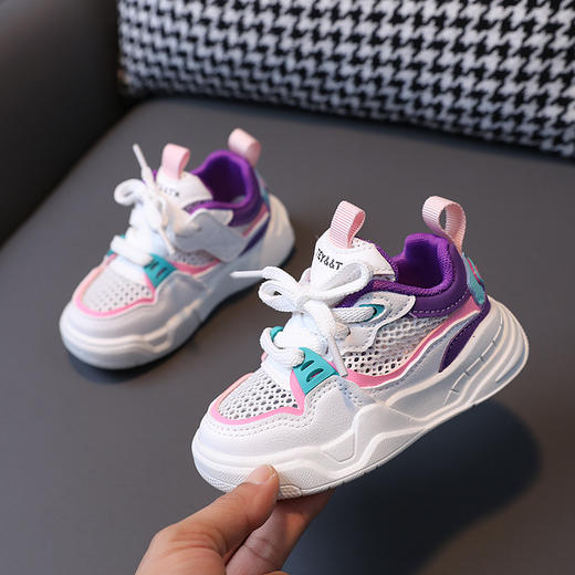 【潮酷ins！镂空透气小白鞋】夏季新款镂空透气鞋 时尚舒适  便捷魔术贴  防滑耐磨 小孩儿童鞋子 男童板鞋 女童休闲鞋 幼童潮鞋小白鞋 商品图3