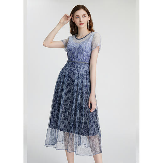 司歌渐变字母显瘦飘逸连衣裙A871005 商品图2