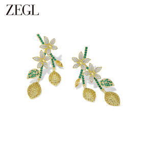 ZEGL设计师水果系列花朵耳环女2023新款爆款耳钉银针小众夏天耳饰