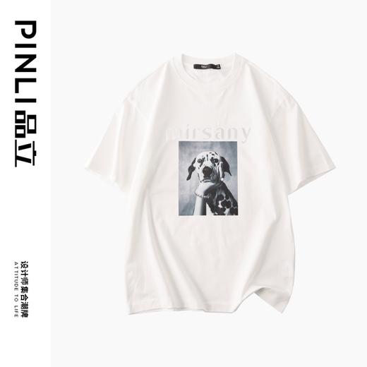 PINLI品立春季新款圆领印花短袖T恤男士潮牌上衣BG231111010 商品图10