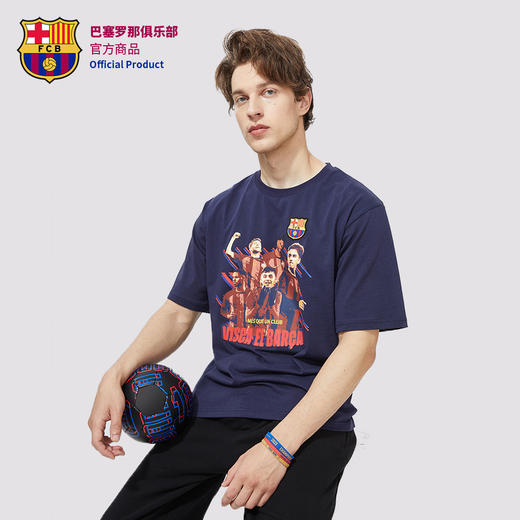 巴塞罗那俱乐部官方商品丨巴萨球员群像印花短袖助威T恤 商品图4