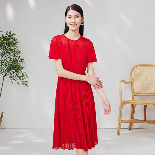 EITIE爱特爱夏季新款斗篷高腰优雅显瘦连衣裙7007763 商品图2