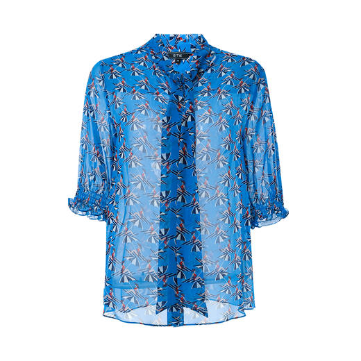 EITIE爱特爱夏季新款印花翻领显瘦透气衬衫度假风上衣6609310衬衣 商品图5